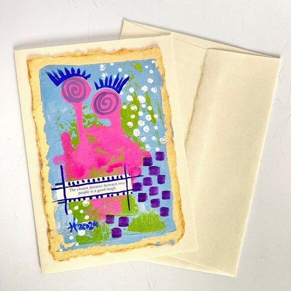 Collage Art Handmade Original Blank Greeting Card and Envelope Cookie Fortune - Picture 5 of 5